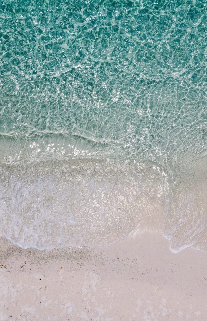 aerial view of ocean waves